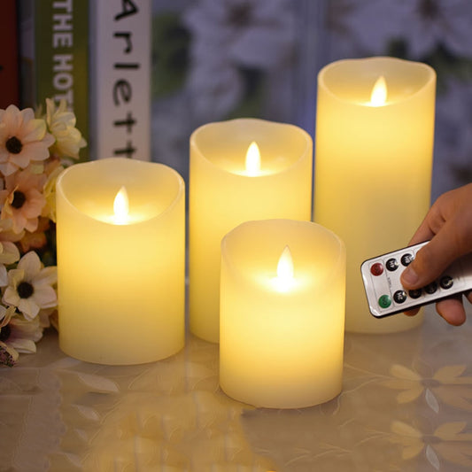 Flameless Remote Control Led Wax Candle Wireless Timer Led Light