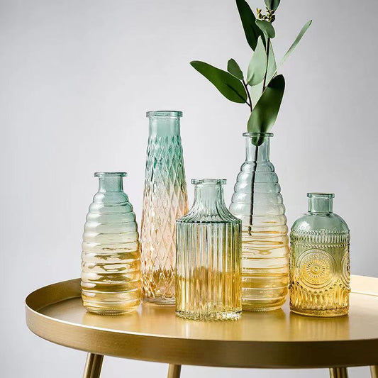 Nordic Gradient Color Transparent Glass Vase