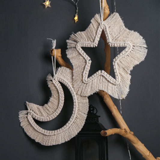 Nordic Decoration Hand-Woven Star Moon Decoration Pendant Dream Catcher